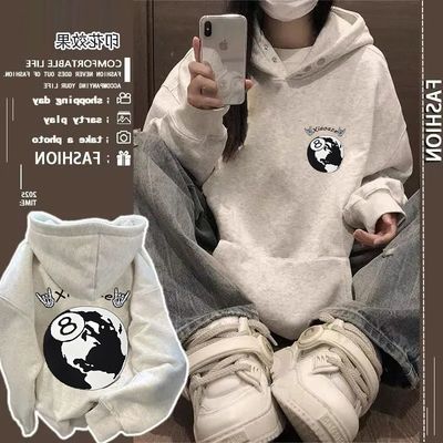 秋冬季男女纯棉加绒加厚帽衫日系街头复古美式情侣纽扣款连帽卫衣