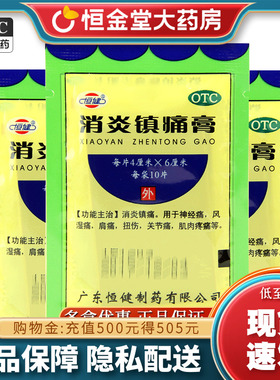 10贴】恒健消炎镇痛膏fs疼痛风湿关节痛非白云山止痛膏膏贴膏药贴