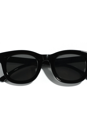 复古多巴胺黄色绿色粗框墨镜时尚百搭街拍凹造型米黄色太阳眼镜潮