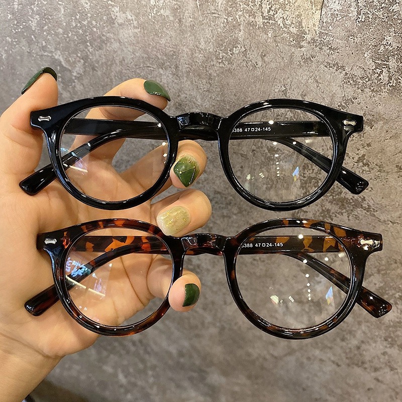 ins风素颜复古小圆框网红黑框超轻眼镜女韩版潮小脸可配近视镜架