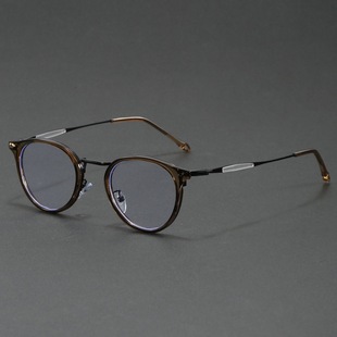 2025复古文艺圆框眼镜女近视可自配度数防蓝光平光镜男款眼镜框