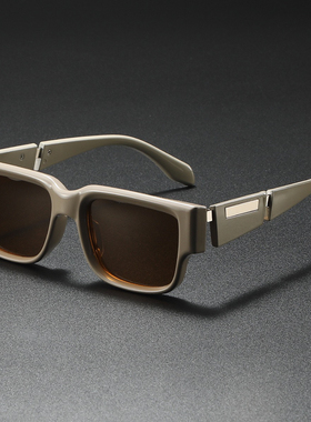 2025新款时尚复古方框墨镜网红打卡拍照遮阳防晒太阳镜黑色遮阳镜