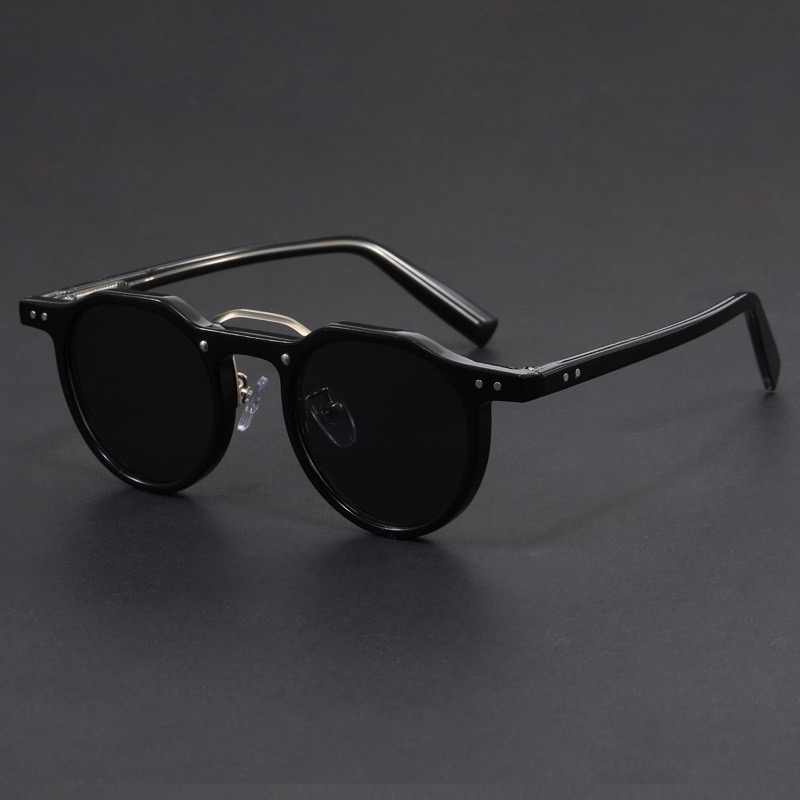 thumbnail for Japanese retro sunglasses, male Internet celebrity black super sunglasses, women's big face, anti-ultraviolet sunshade, driving glasses, men