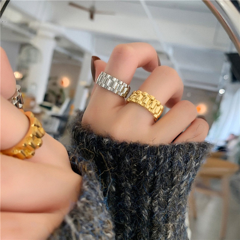 大码戒指女胖mm表带欧美复古时尚个性大号胖人粗手食指指环ins潮