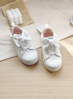 日单新品出口conoco春秋季儿童小白鞋蝴蝶结公主板鞋女童运动鞋子