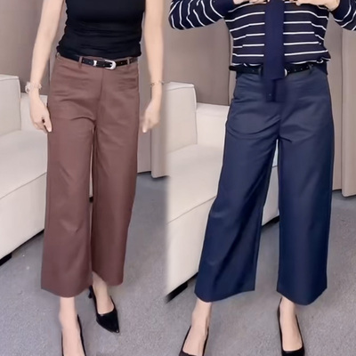 早秋新款九分休闲法棍裤女