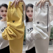 女秋冬季 新款 宽松洋气束脚哈伦裤 加绒显瘦卫裤 高腰百度休闲运动裤