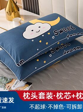 枕头枕芯护颈枕助睡眠家用双人学生宿舍单人可拆洗整头套装男一对