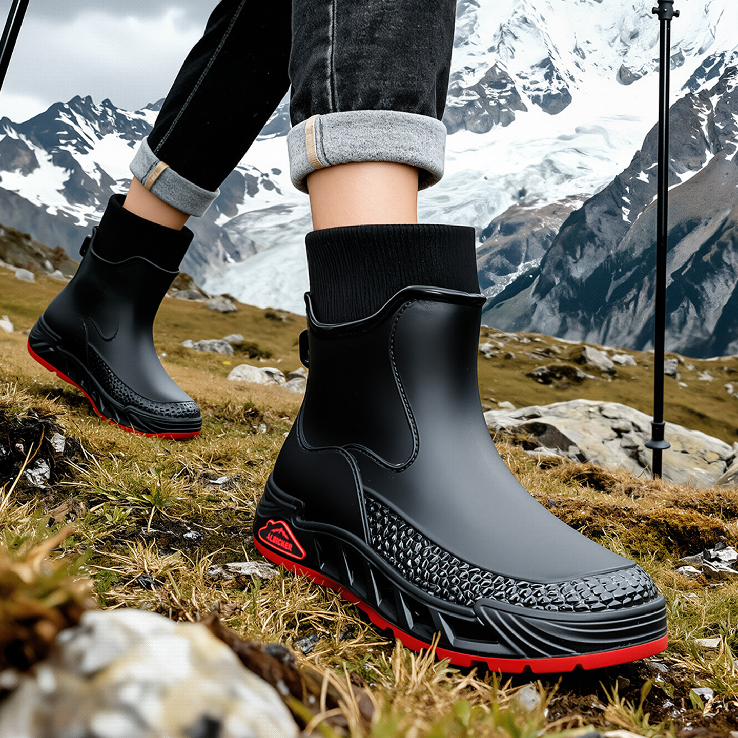 韩版雨鞋男款加绒水鞋防水防滑棉水靴耐磨胶鞋中高筒劳保鞋男,流行男鞋,雨鞋,淘宝优惠券,粉丝福利购,淘宝优惠卷