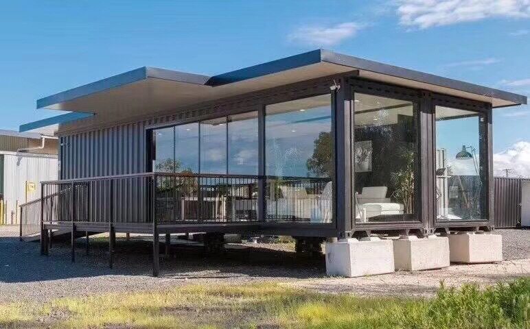 集装箱酒店40尺双拼别墅玻璃房办公室集装箱模块化装配式建筑定制