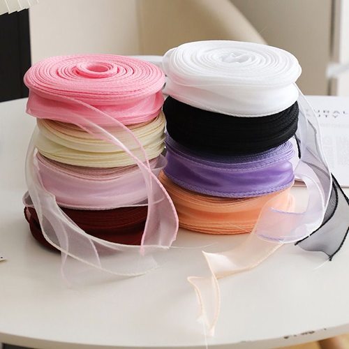 4cm鱼尾纱丝带大卷幻彩珠光雪纱纱带花束缎带花艺彩带幻彩蝴蝶结