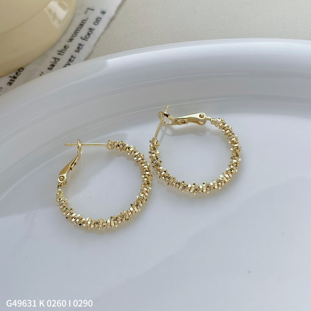 欧比雅比新品爆款碎银几两圆圈耳环女简约冷淡风金属高级感耳圈