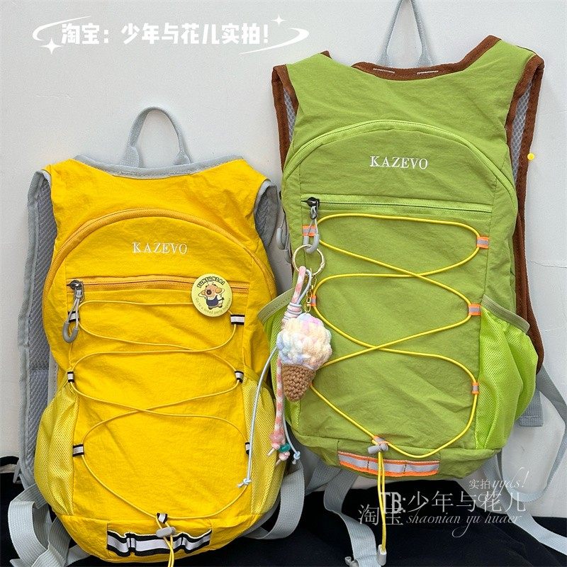 户外徒步风双肩包女小众设计感轻便百搭登山包轻量化骑行小背包男,箱包皮具/热销女包/男包,双肩背包,淘宝优惠券,粉丝福利购,淘宝优惠卷