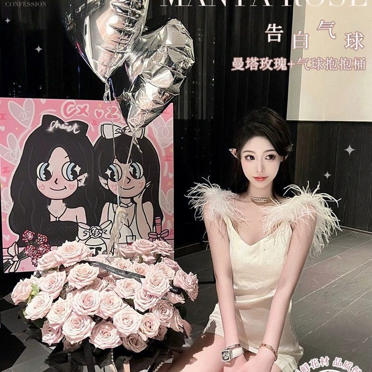 抱抱桶玫瑰花束全国同城速递