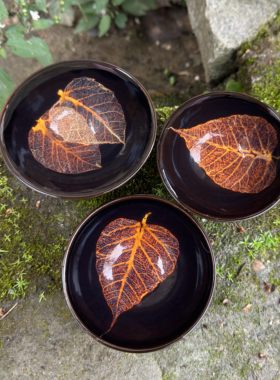 【菩提叶】木叶天目盏茶杯吉州窑主人杯单杯茶具木叶盏酒杯瓷礼品