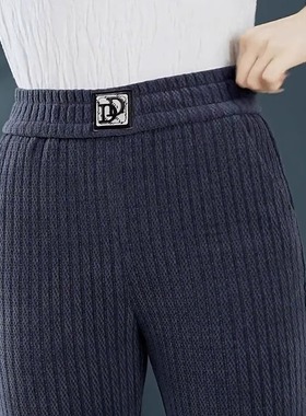 清仓捡漏～条绒灰色直筒阔腿裤女春秋高腰长毛绒女裤冬季加绒裤子