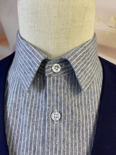 2025单郎高端纯棉磨毛格子衬衫 饰领尖领方领男女节约领 衣领百搭装