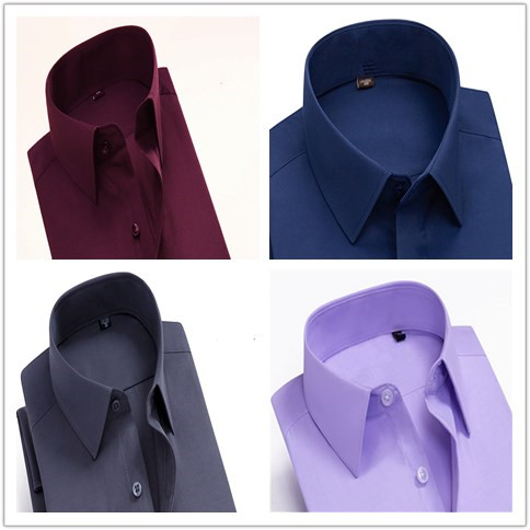 男士休闲藏青色衬衫衣领