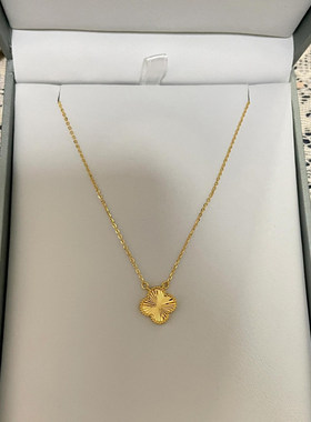 金店同款镭射四叶草999锁骨链