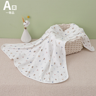 春夏季 初生婴儿午睡盖毯宝宝抱毯纯棉印花抱被空调毯新生儿童薄毯