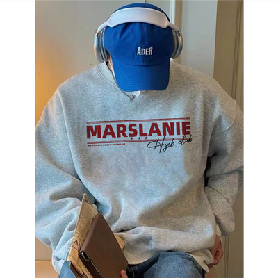 纯棉高街美式字母潮牌卫衣男宽松