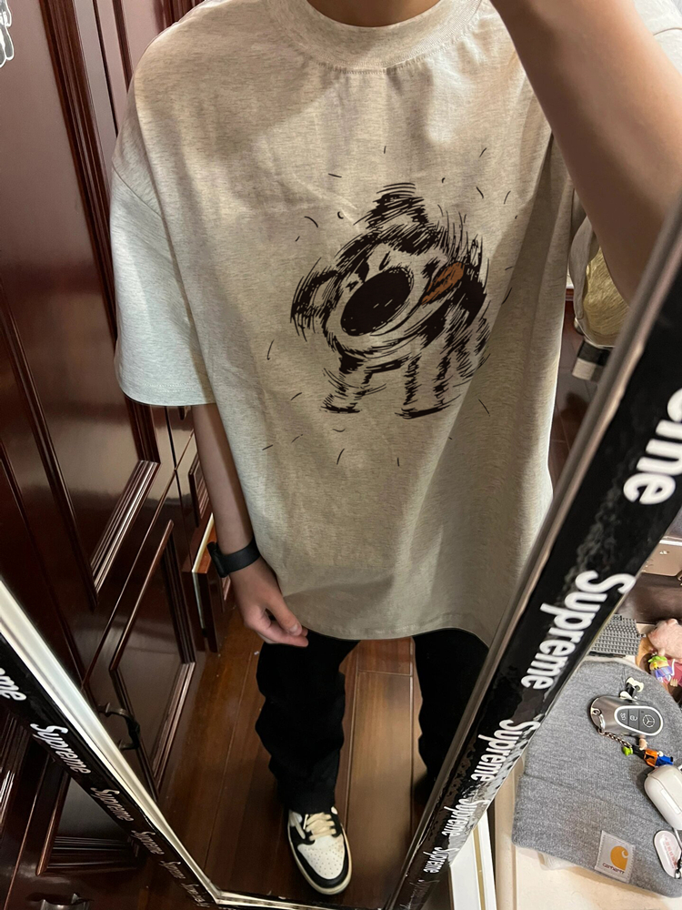 100%纯棉设计感小众短袖t恤男