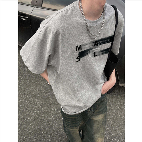 纯棉美式复古字母涂鸦短袖t恤男
