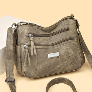 日本ぜいた马鞍包大容量斜挎包女包2026新款中年妈妈百搭时尚软皮