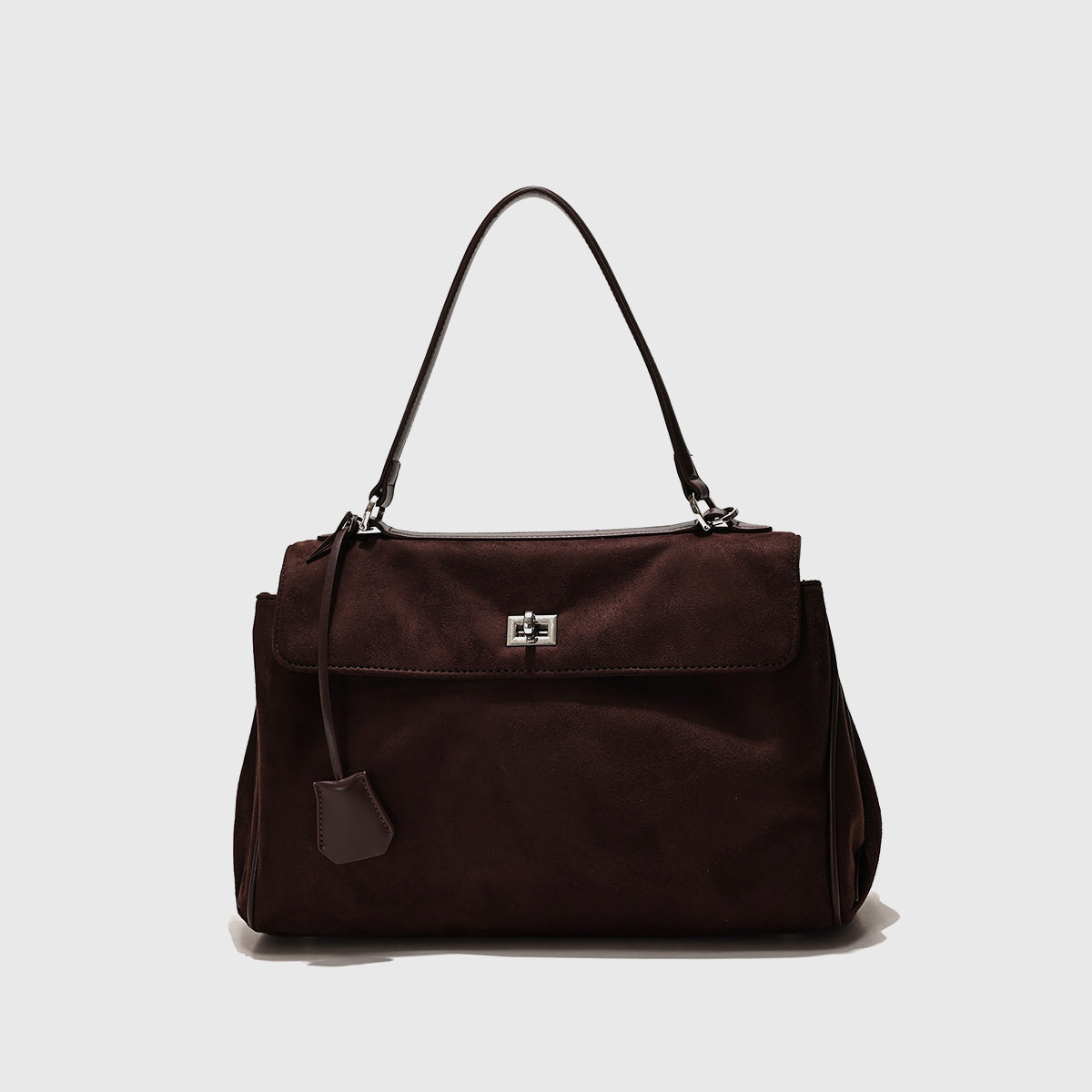 日本ぜいた手提凯莉包包女款2026春夏新款麂皮绒大容量通勤斜挎时