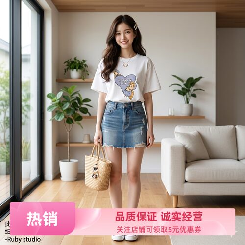 Ruby韩国纯棉夏季新款休闲宽松