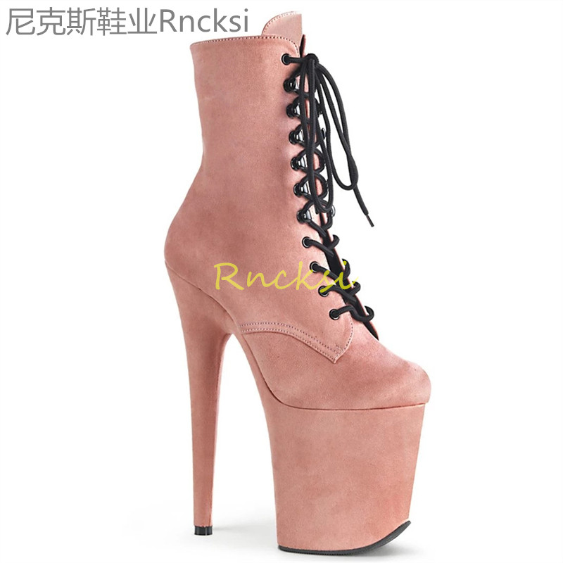 超高跟低筒模特欧美风短靴新款