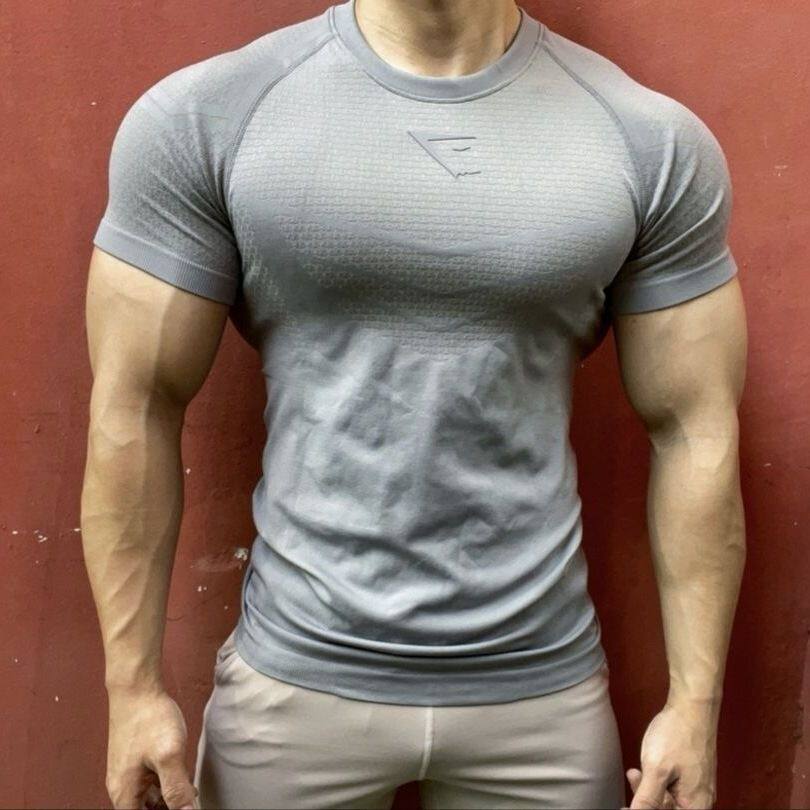 thumbnail for Superhero Sports, Fitness, Quick Dry, Crewneck, Stretch Top, American Men's Casual Comfortable, Breathable, Skinny T-Shirt