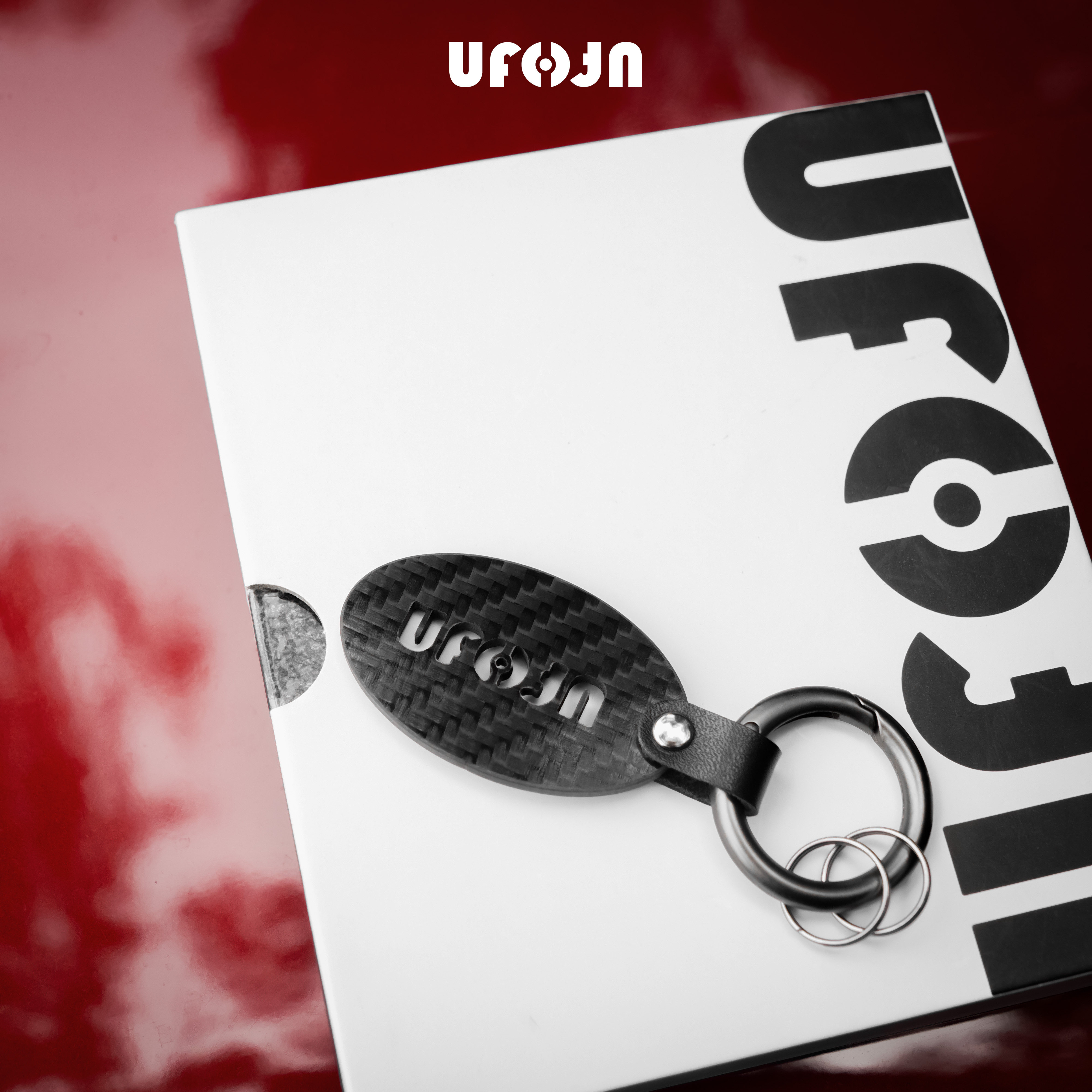 碳纤维汽车钥匙链钥匙扣挂件男高档女简约精致保时捷宝马奔驰奥迪