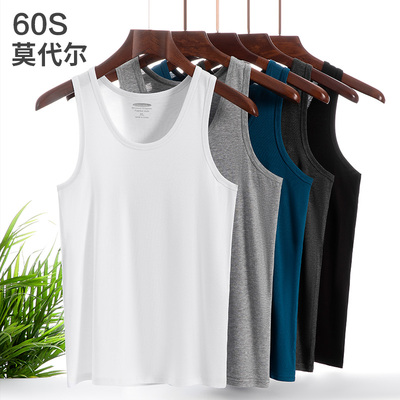 莫代尔男士背心高弹柔软打底汗衫