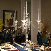 水晶烛台简约现代婚庆婚礼摆件北欧浪漫餐厅烛光晚餐道具烛台家用