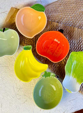 釉下彩可爱卡通陶瓷味碟酱油碟儿童小吃碟家用火锅店酱料碟耐高温