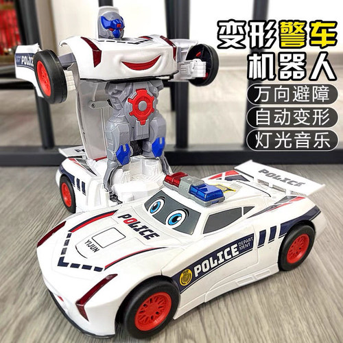 儿童宝宝跑车警车1-2-3周岁益智力小男孩子变形机器人4到5岁6玩具
