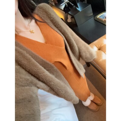 软糯顺滑高弹力开衫外套绒百搭