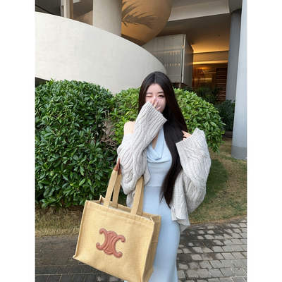 春款百搭松弛绞花20羊毛镂空开衫