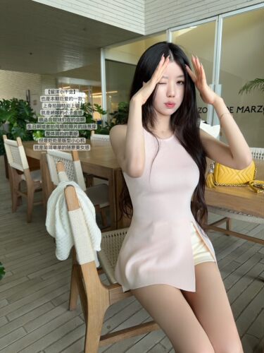 无袖纯欲春夏腰臀比针织女直角肩