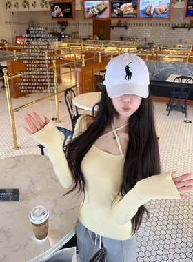 JAMAIS VU【撩人含金量】亲肤舒适区~绑带针织收腰内搭打底衫秋冬