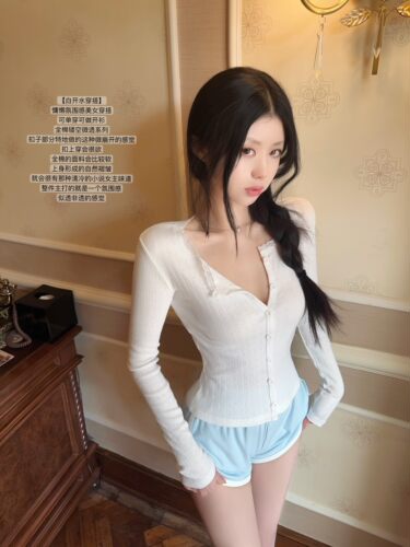 主打似透非透氛围感全棉纯欲长袖