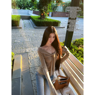 JAMAIS VU【氛围之神】自由系带 高智v领 羊毛针织上衣高级感秋冬