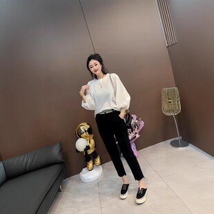 法式洋气灯笼袖白色衬衫女2026夏季款高级感女士衬衣独特漂亮上衣