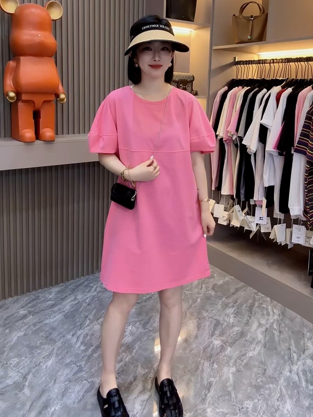 欧货复古法式气质泡泡袖连衣裙女