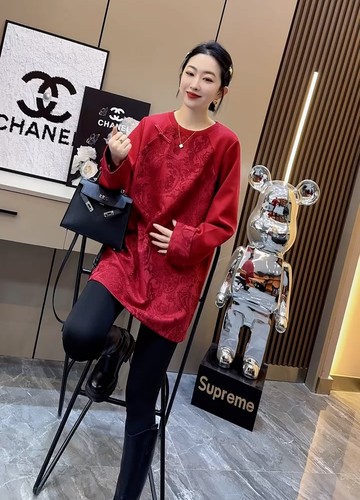 新中式提花流苏盘扣国风圆领卫衣