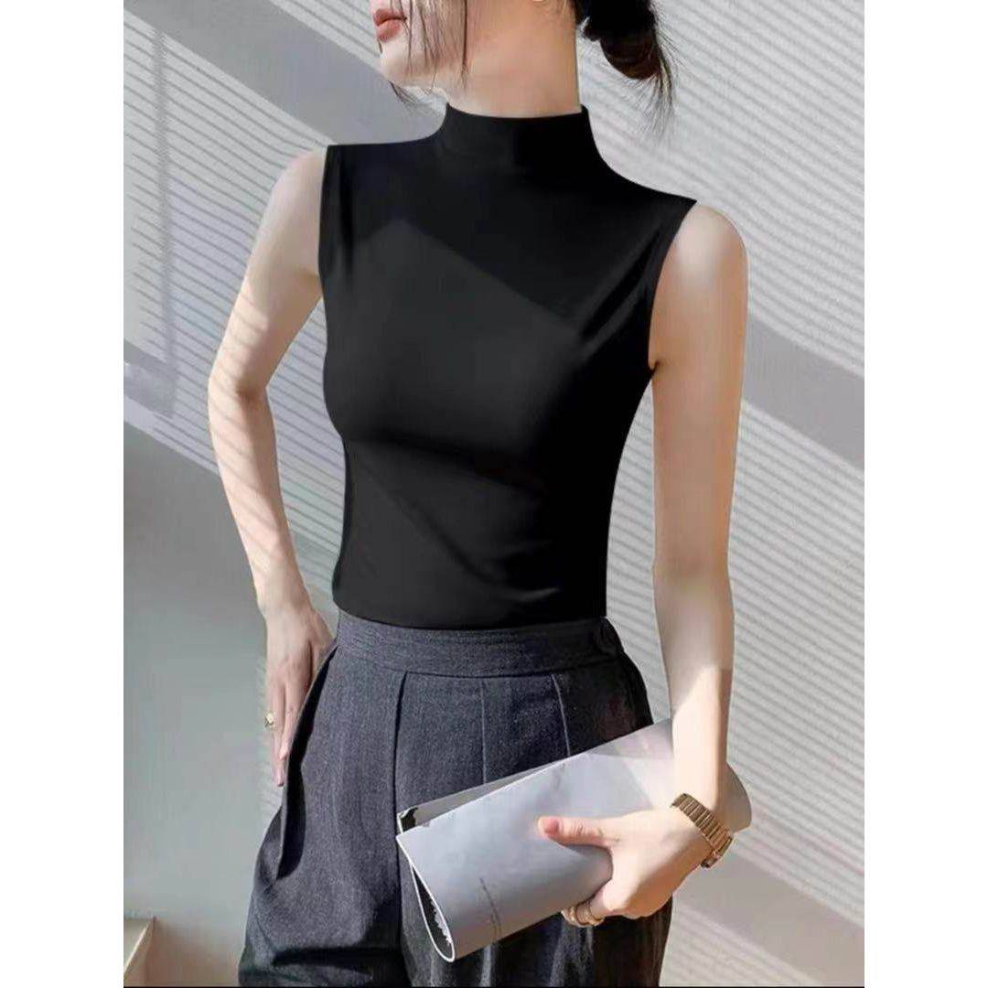 莫代尔大码半高领吊带背心女春夏新款内搭打底衫无袖T恤百搭上衣,女装/女士精品,背心吊带,淘宝优惠券,粉丝福利购,淘宝优惠卷