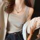 无袖 纯棉法式 上衣 大码 胖妹妹内搭打底衫 方领吊带背心女夏季 修身