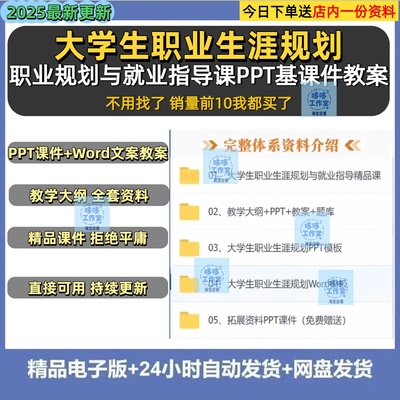 大学生职业生涯规划与就业创业指导教师课程件实训ppt教案模板