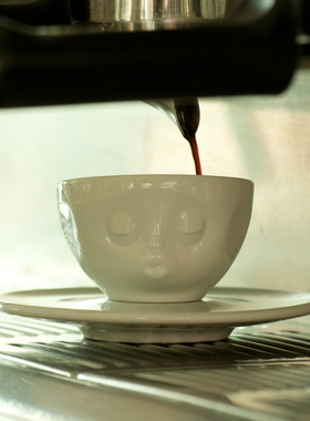 德国进口TASSEN官方授权环保硬瓷卡通表情咖啡杯卡布杯 礼盒装